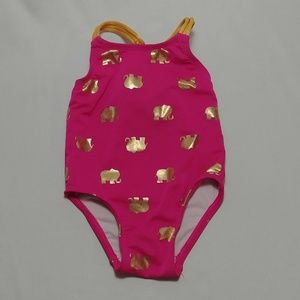 Circo Pink and Gold One PC Swimsuit Girls 9m